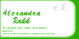 alexandra rakk business card